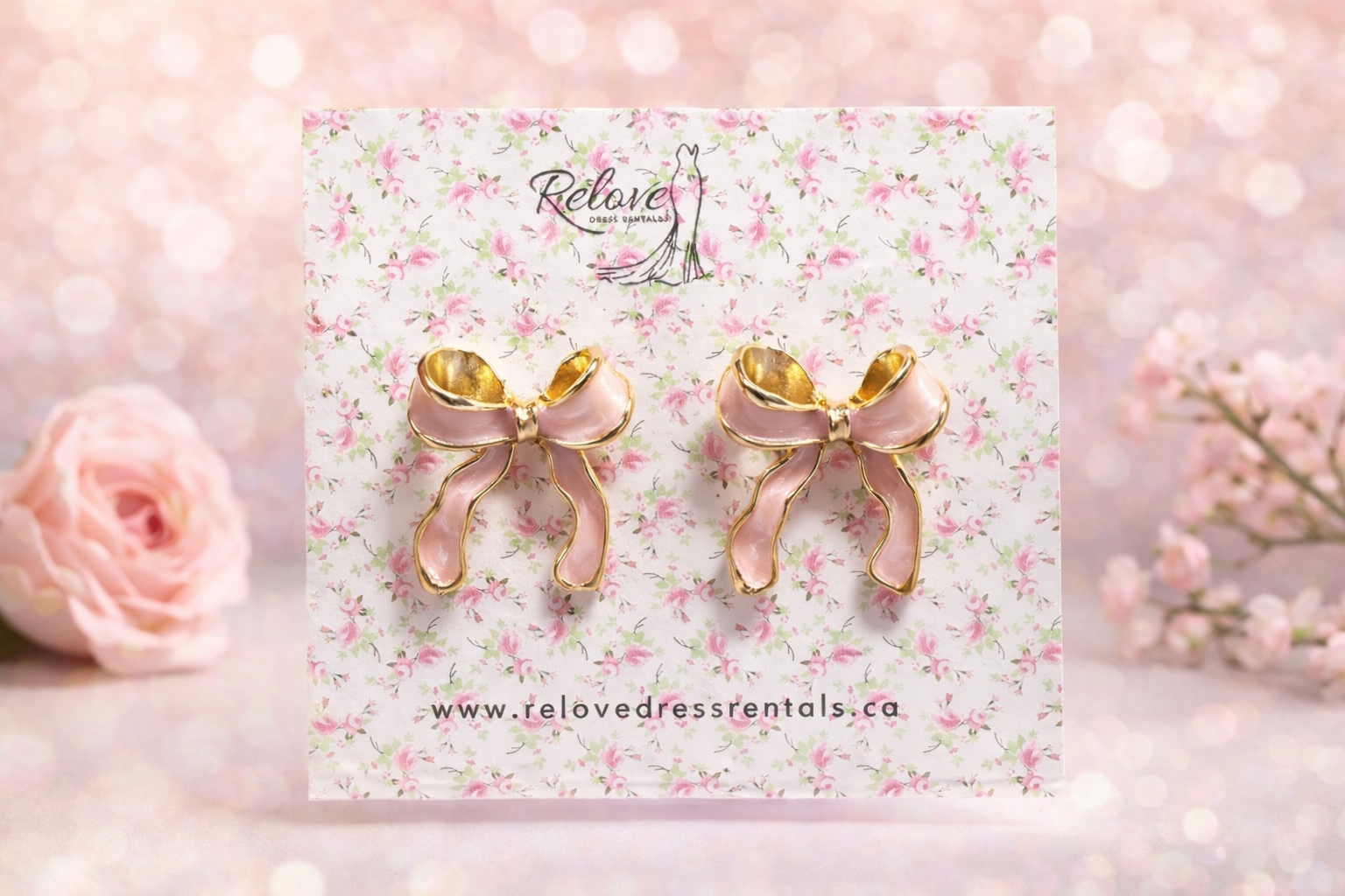 Pink Bow Earrings